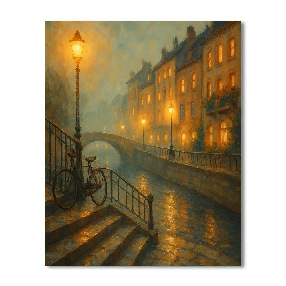 Lantern Mist On The Riverside Steps paint by color