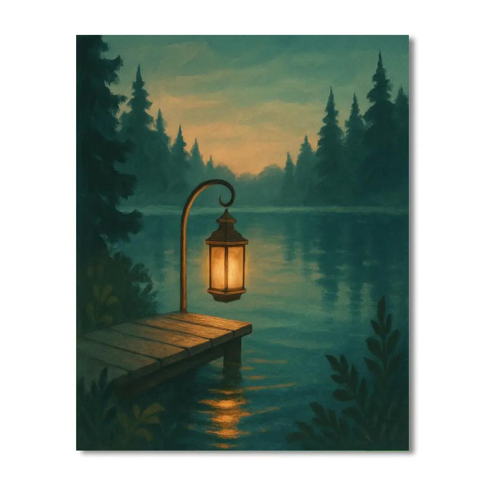 Lantern Glow At Fernbank Dock paint by number