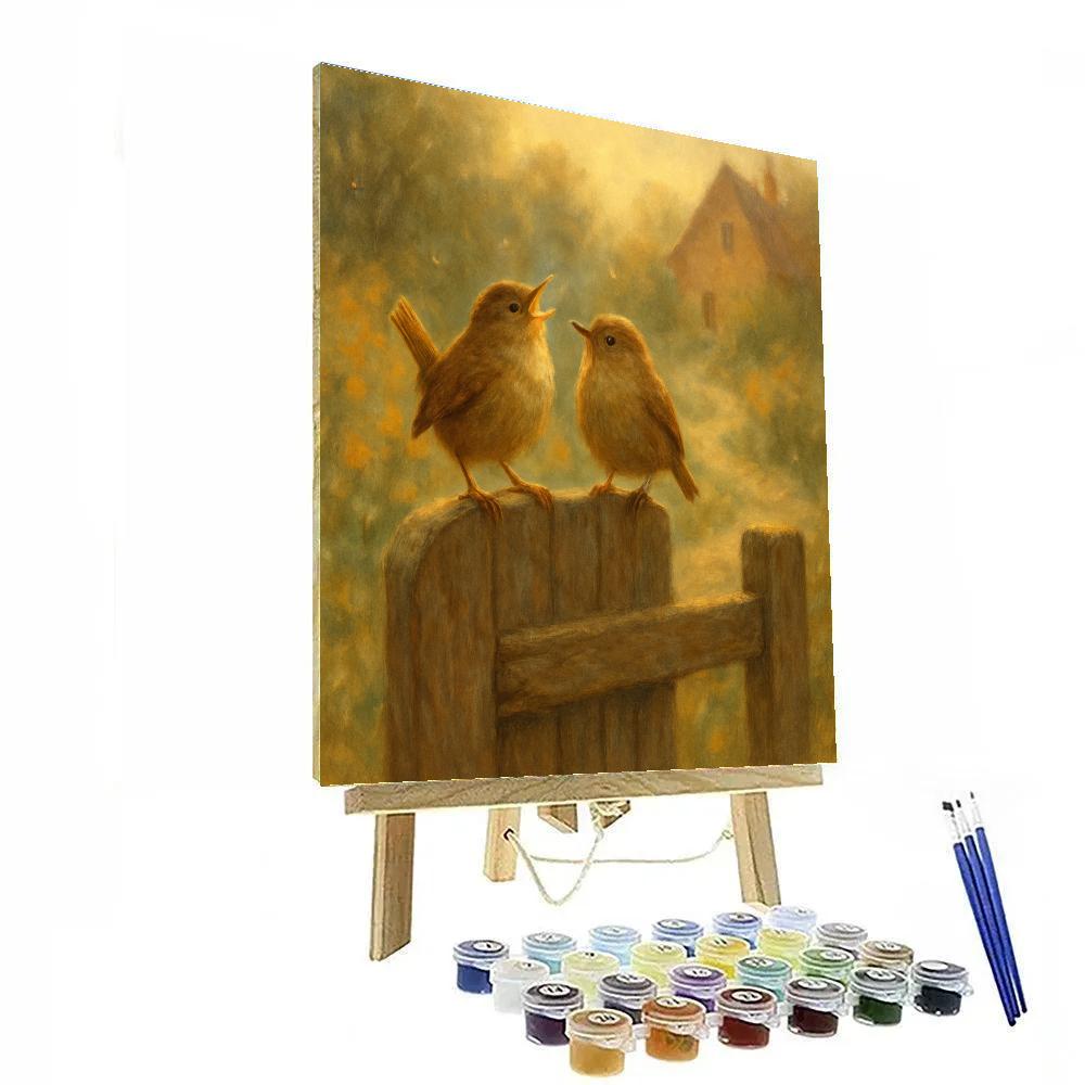 Lantern Light Wrens At The Garden Gate Paint by numbers kits