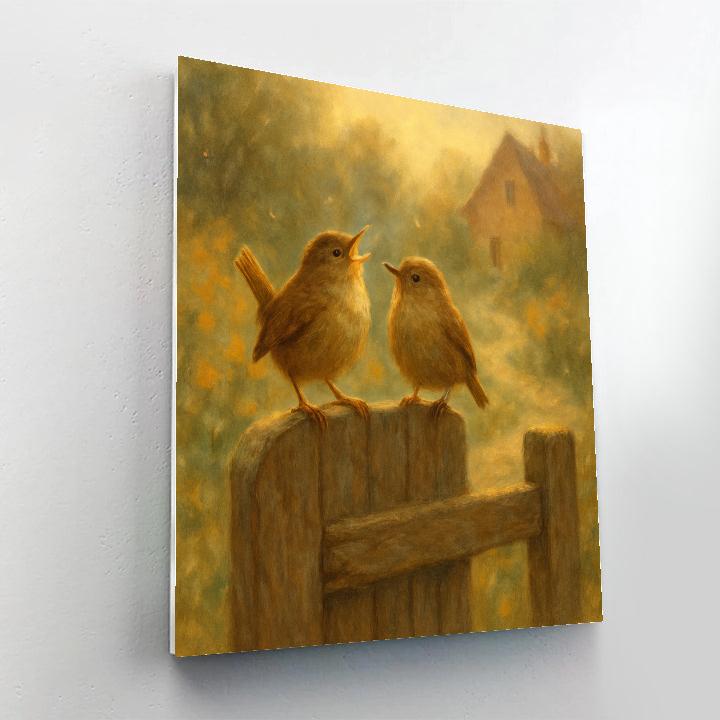 Lantern Light Wrens At The Garden Gate Paint by numbers kits