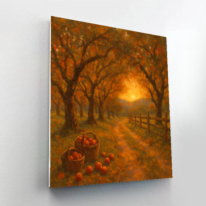 Amber Orchard Lane At Harvest Sunset Painting by numbers kit