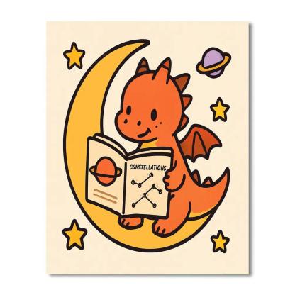 Moon Library For Young Dragons DIY paint by numbers