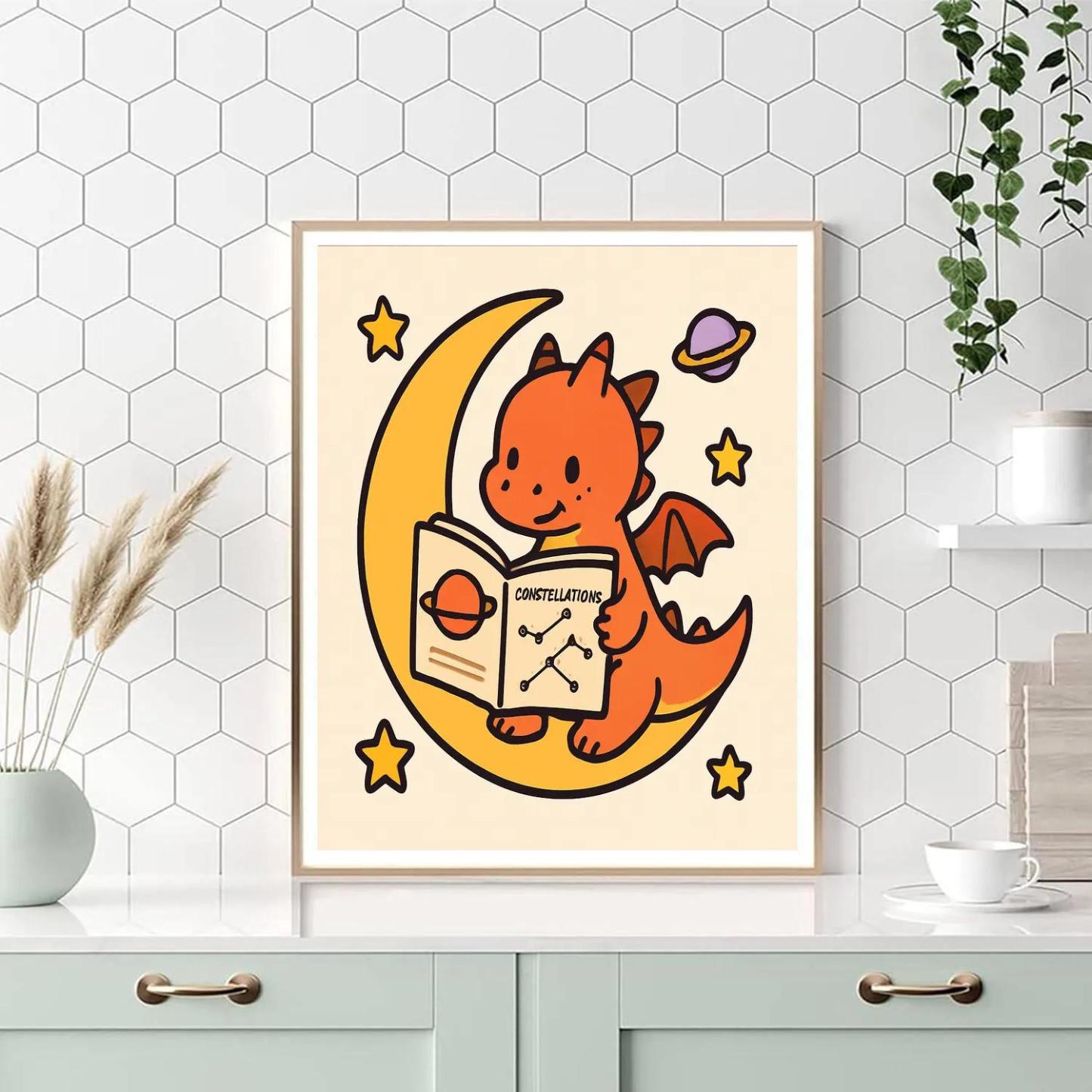 Moon Library For Young Dragons DIY paint by numbers