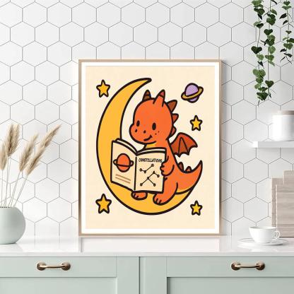 Moon Library For Young Dragons DIY paint by numbers