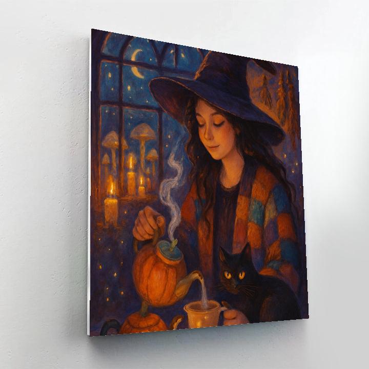 Midnight Tea At The Witchs Glasshouse paint by numbers