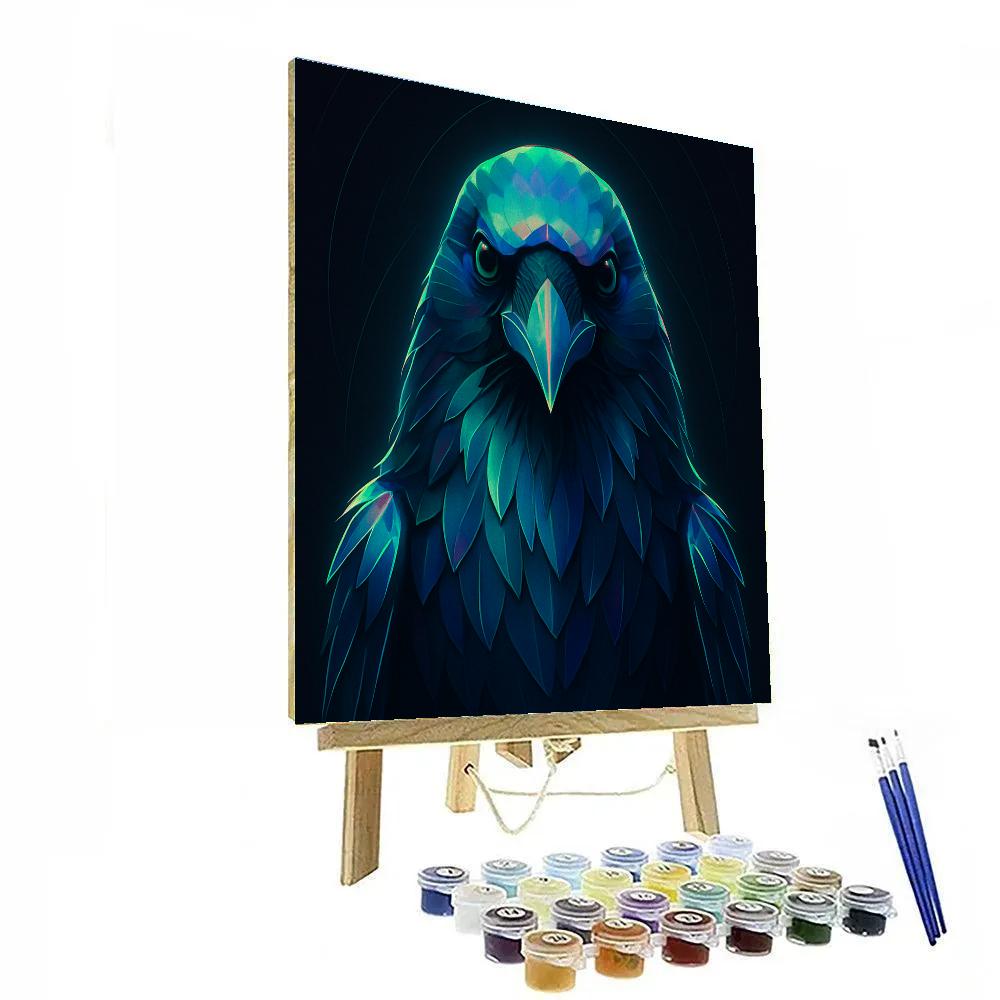 Aurora Raven Mirror Portrait paint by numbers