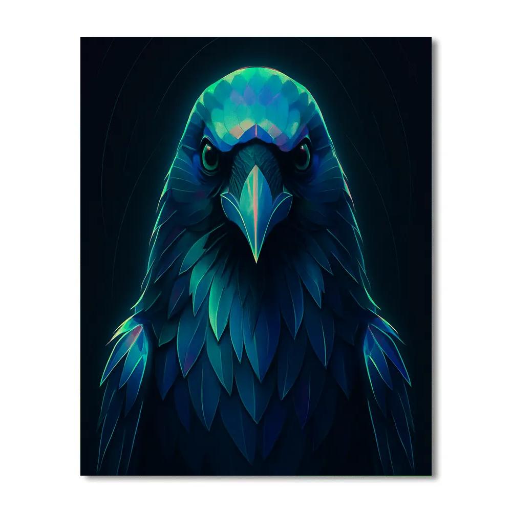 Aurora Raven Mirror Portrait paint by numbers