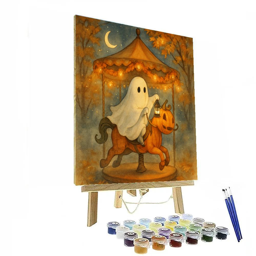 Ghost Carousel In The Maple Grove Number painting