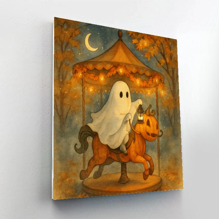 Ghost Carousel In The Maple Grove Number painting