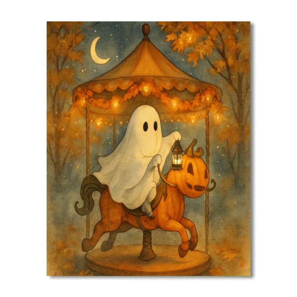Ghost Carousel In The Maple Grove Number painting