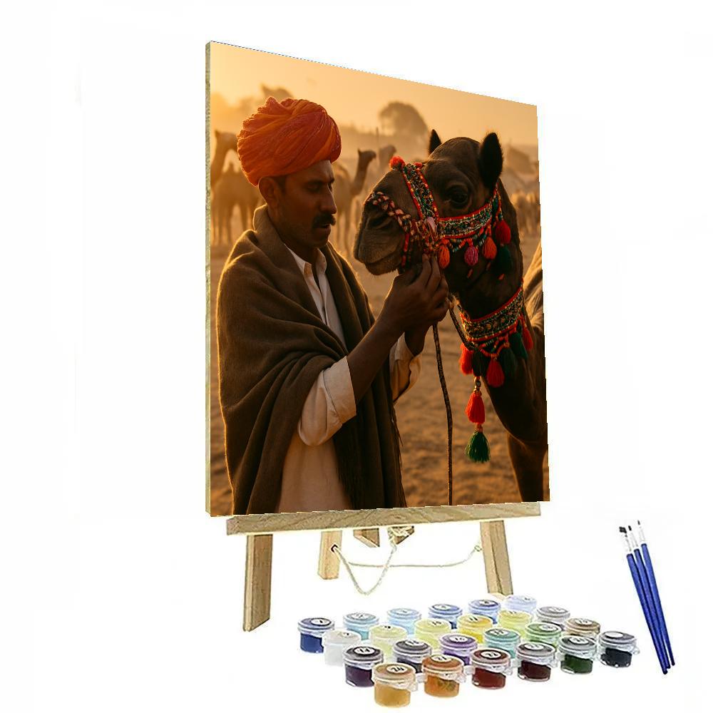 Pushkar Camel Fair Sunrise Rajasthan DIY paint by numbers