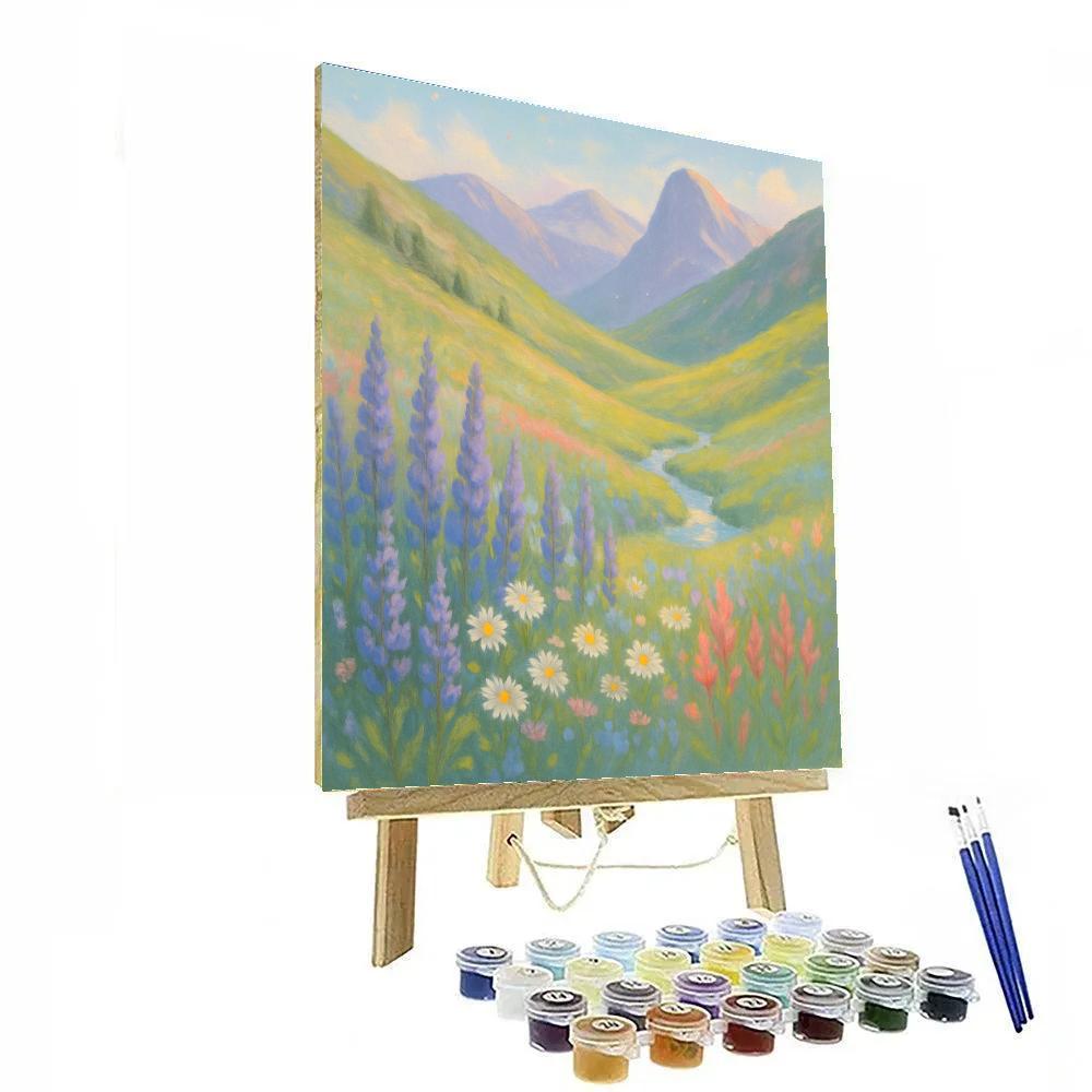 Sunlit Wildflower Bowl In The High Meadow Paint by numbers art