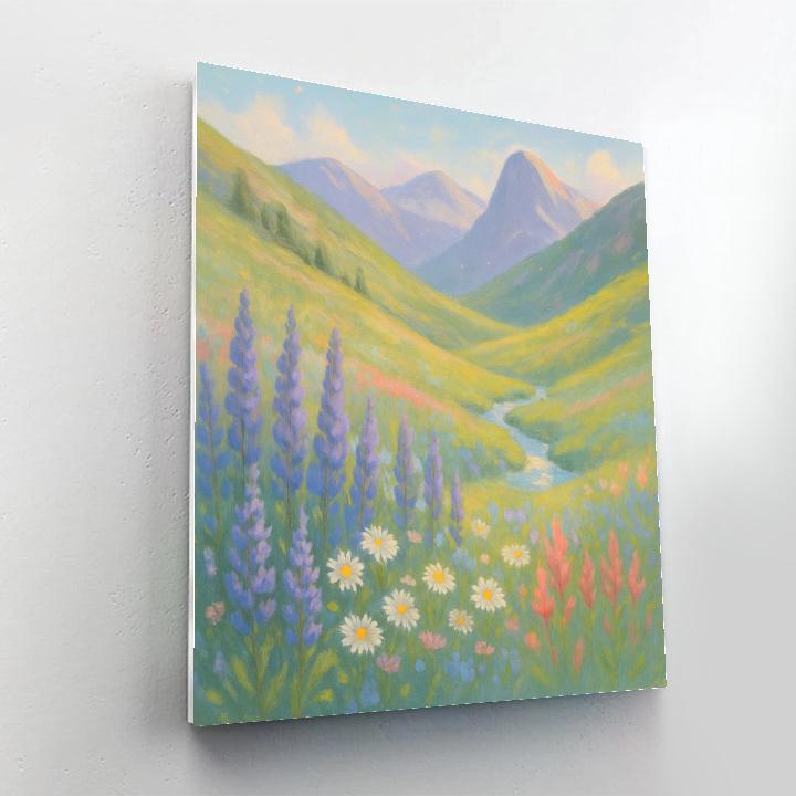 Sunlit Wildflower Bowl In The High Meadow Paint by numbers art