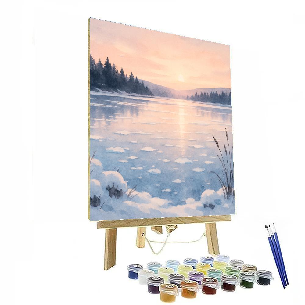 Frozen Lake Mirror At Sunrise Numbered painting kits