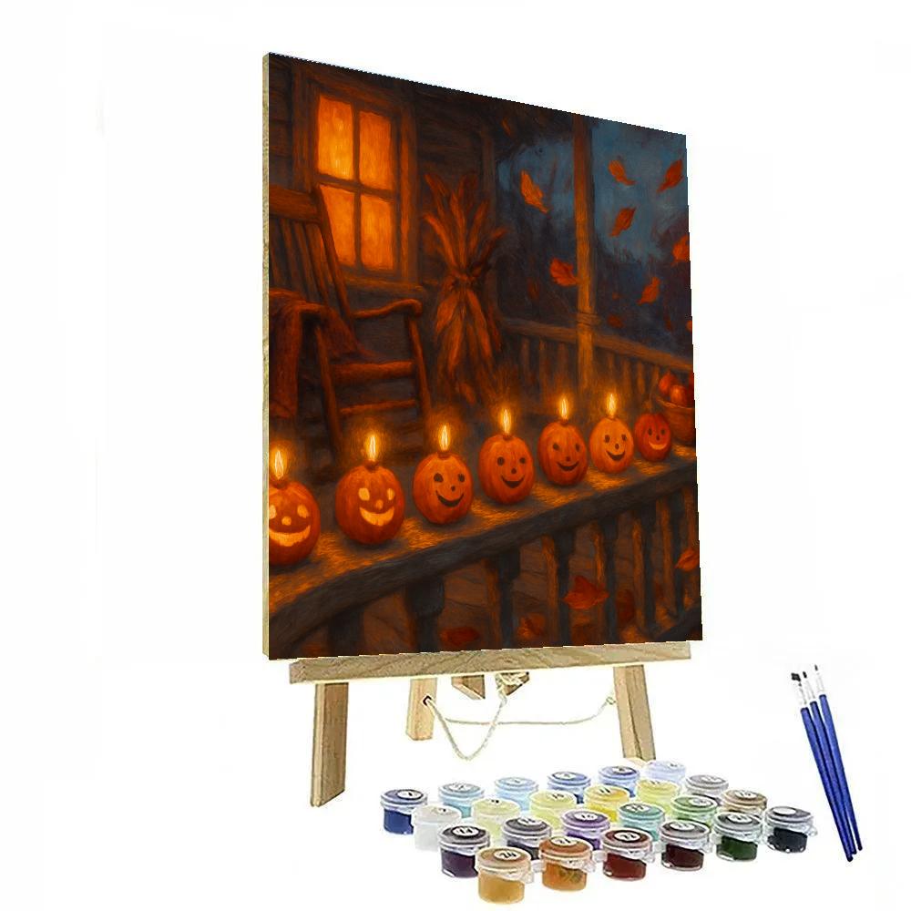 Porchlight Parade Of Tiny Jack O Lanterns Painting by numbers kit