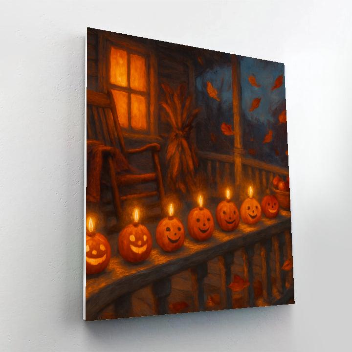 Porchlight Parade Of Tiny Jack O Lanterns Painting by numbers kit
