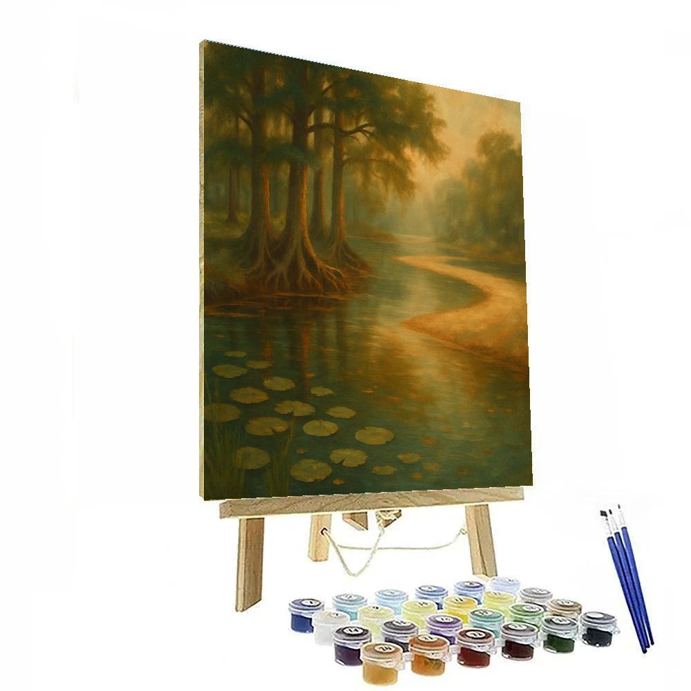 Cypress Reflections Along The Copper River Bend paint by numbers
