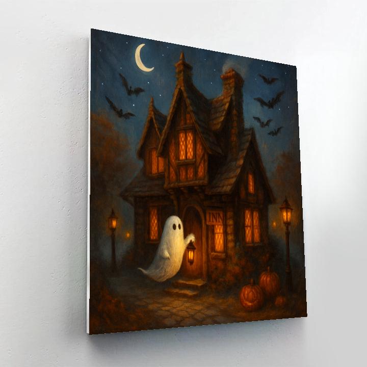 The Haunted Inn Of Soft Window Glow Number painting