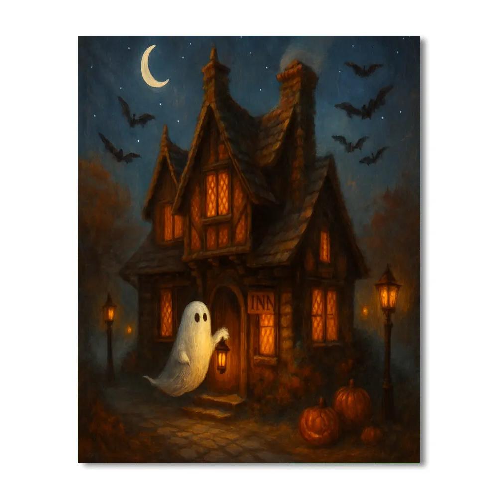 The Haunted Inn Of Soft Window Glow Number painting