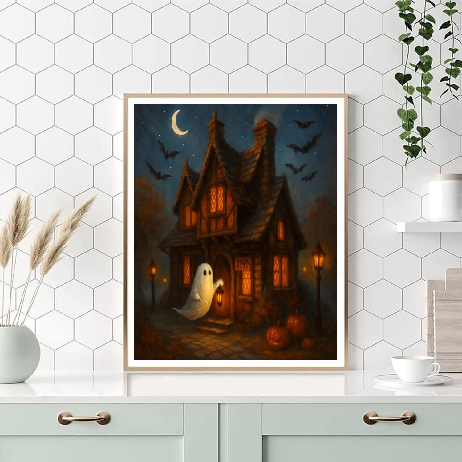 The Haunted Inn Of Soft Window Glow Number painting