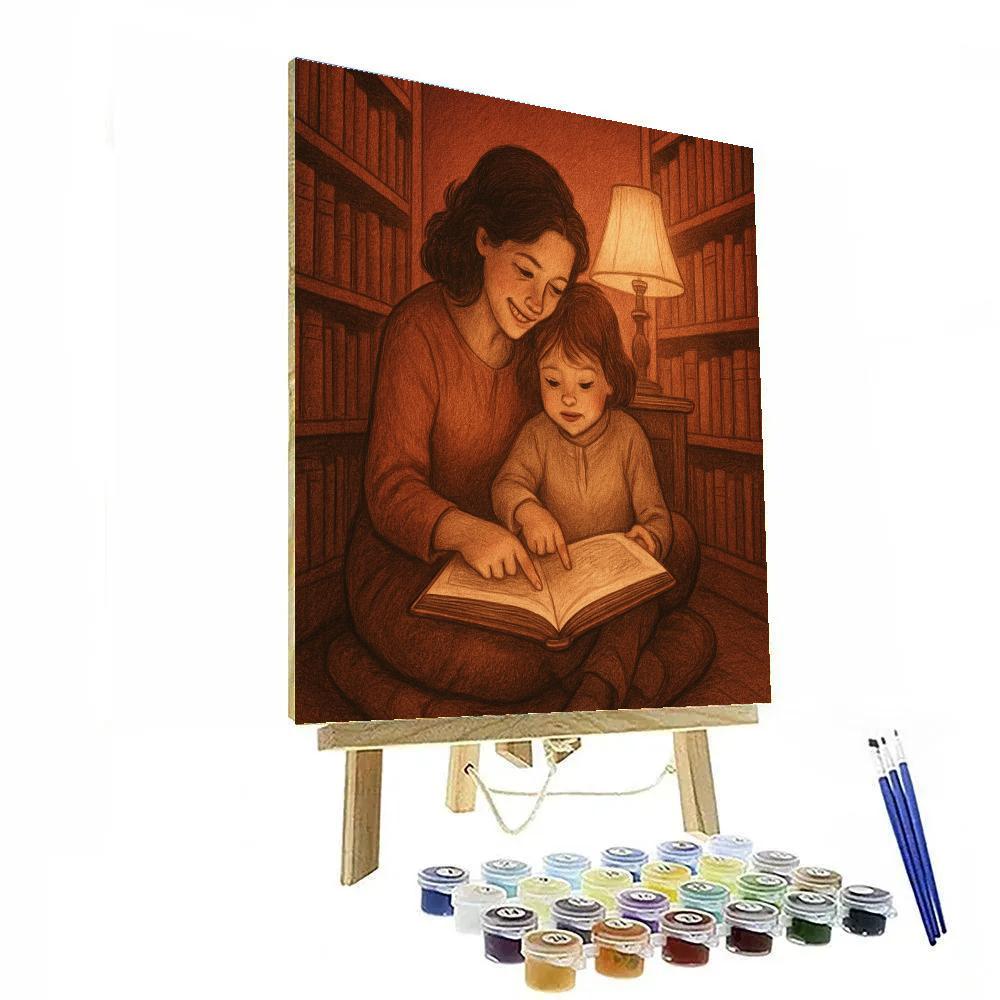 Library Corner Reading Pact paint by number