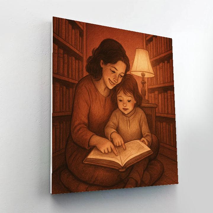 Library Corner Reading Pact paint by number