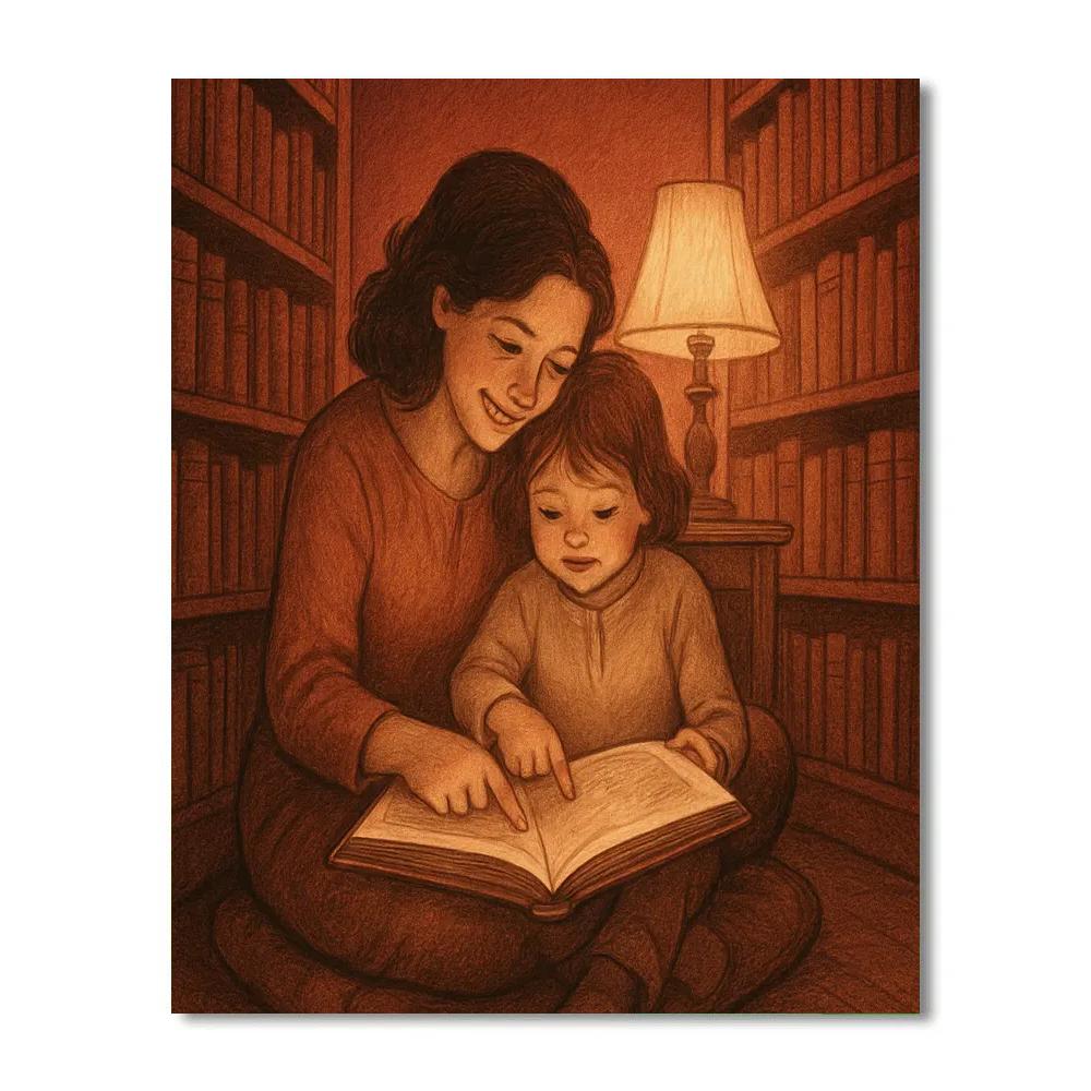 Library Corner Reading Pact paint by number