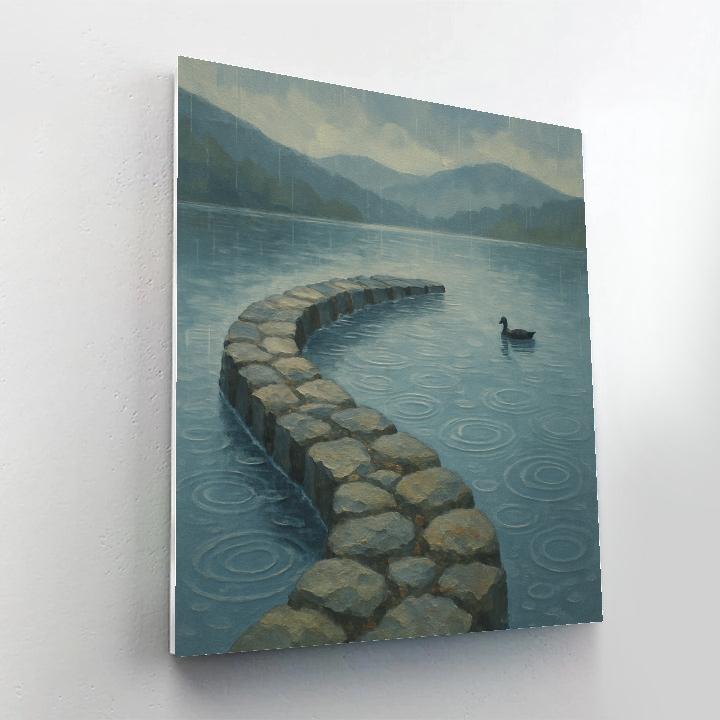 Rainy Day Ripples By The Stone Jetty paint by color