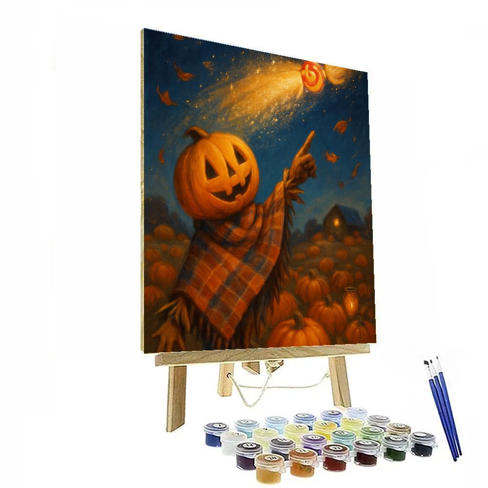 Candy Comet Over The Pumpkin Patch Paint by numbers kits
