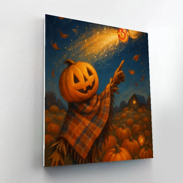 Candy Comet Over The Pumpkin Patch Paint by numbers kits