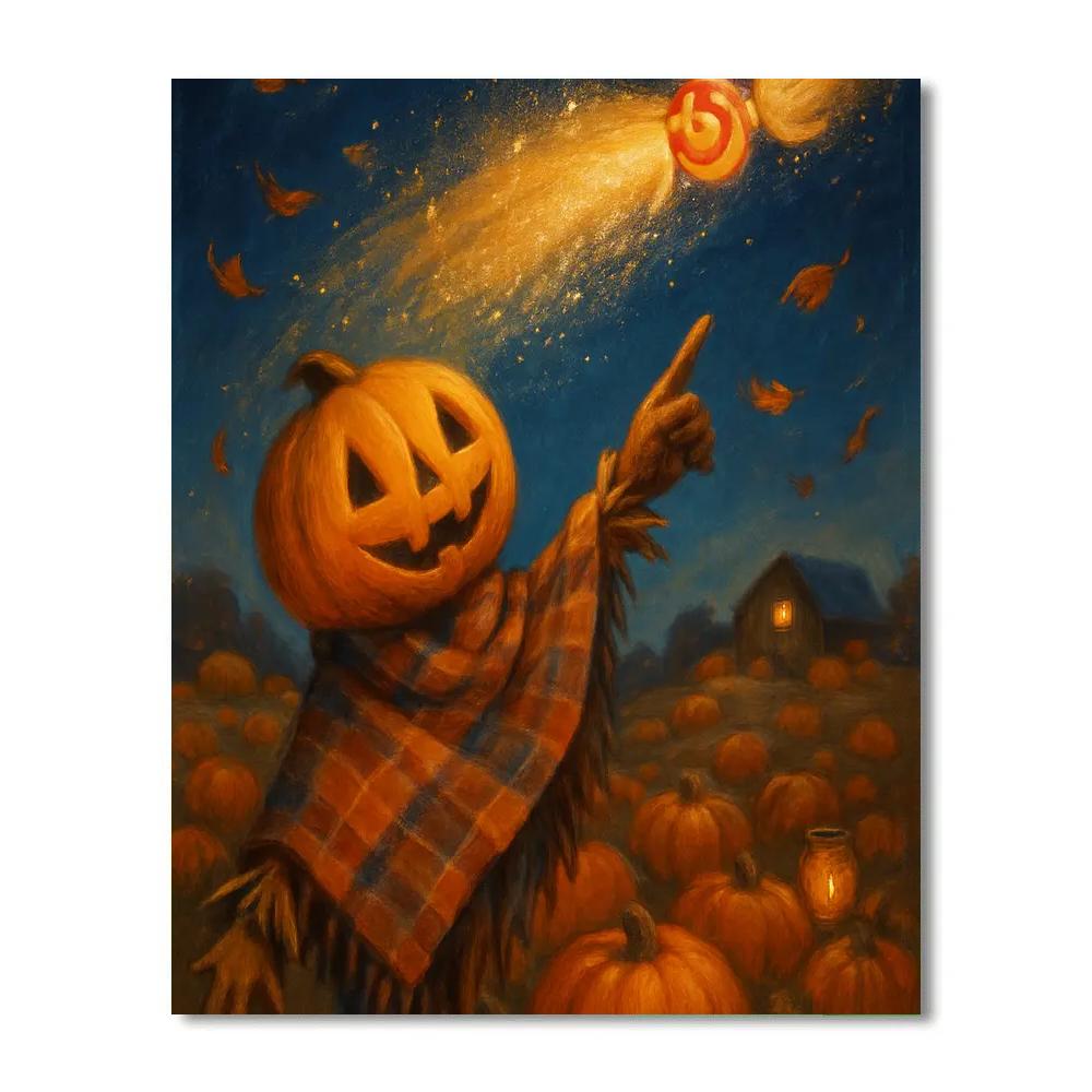 Candy Comet Over The Pumpkin Patch Paint by numbers kits