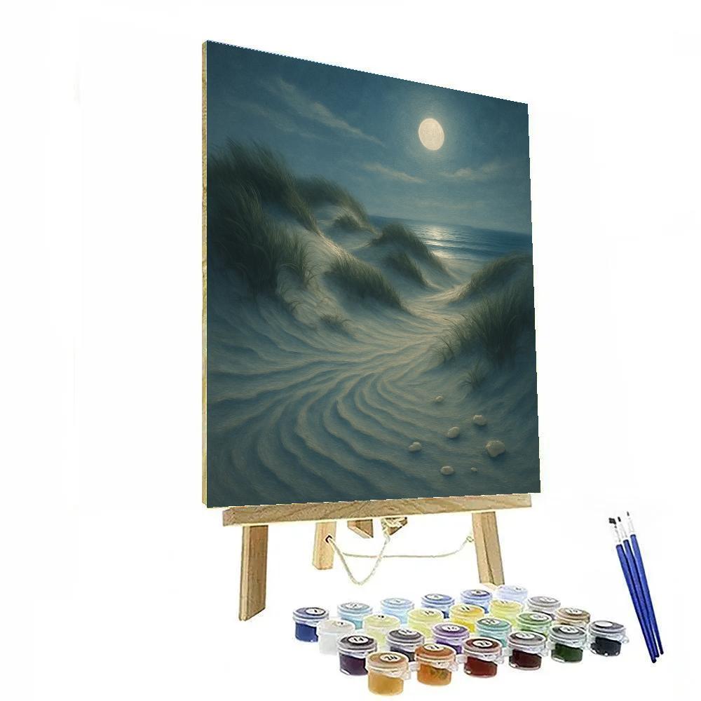 Moonlit Dunes And The Silent Sea Grass Paint by numbers art