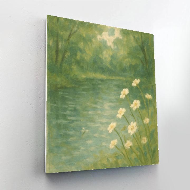 Forest Pond With Wildflower Shoreline paint by color