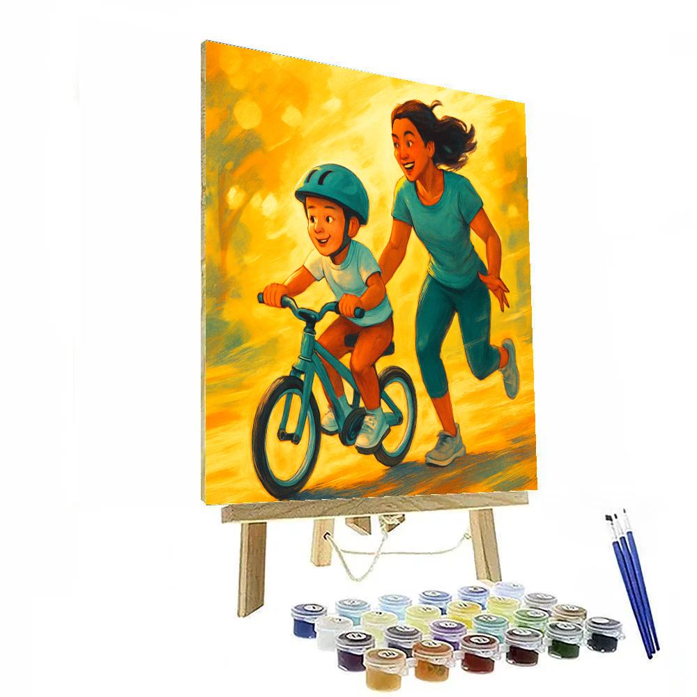 Bike Lesson Gentle Push DIY paint by numbers