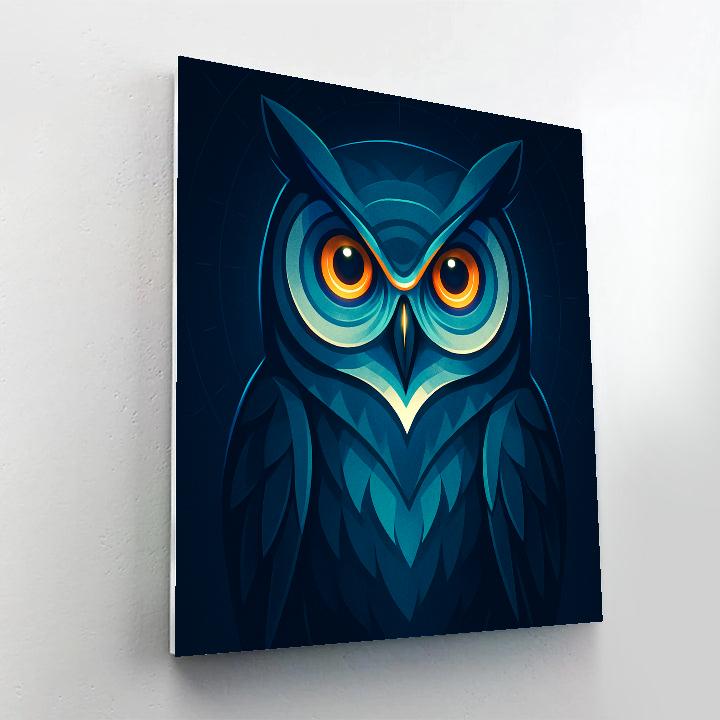 Cobalt Owl Timekeeper painting number kit