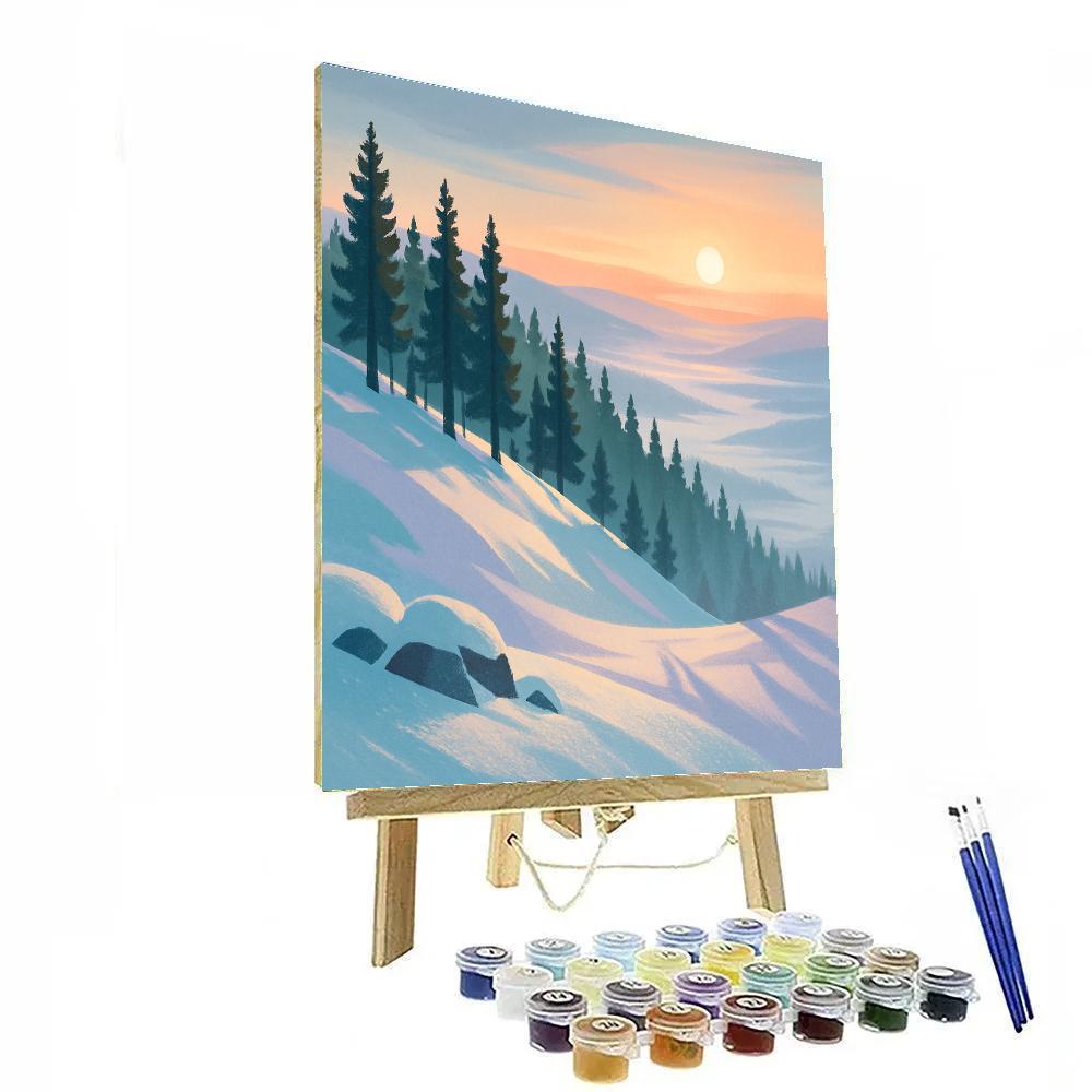 Pine Ridge At Sunset With Lavender Shadows Paint by numbers art