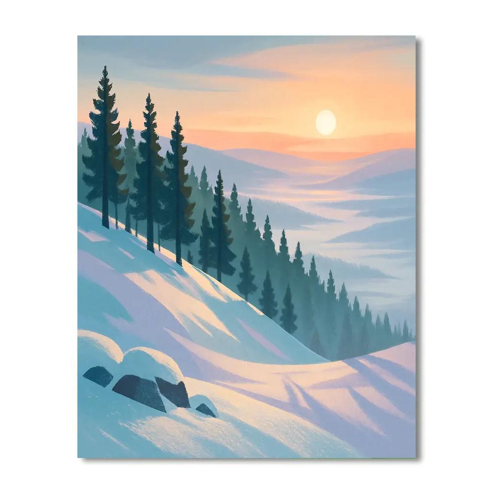 Pine Ridge At Sunset With Lavender Shadows Paint by numbers art