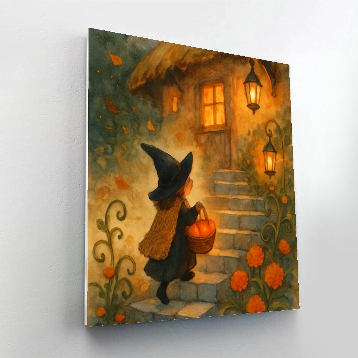 Autumn Staircase To The Tiny Witch Cottage paint by number
