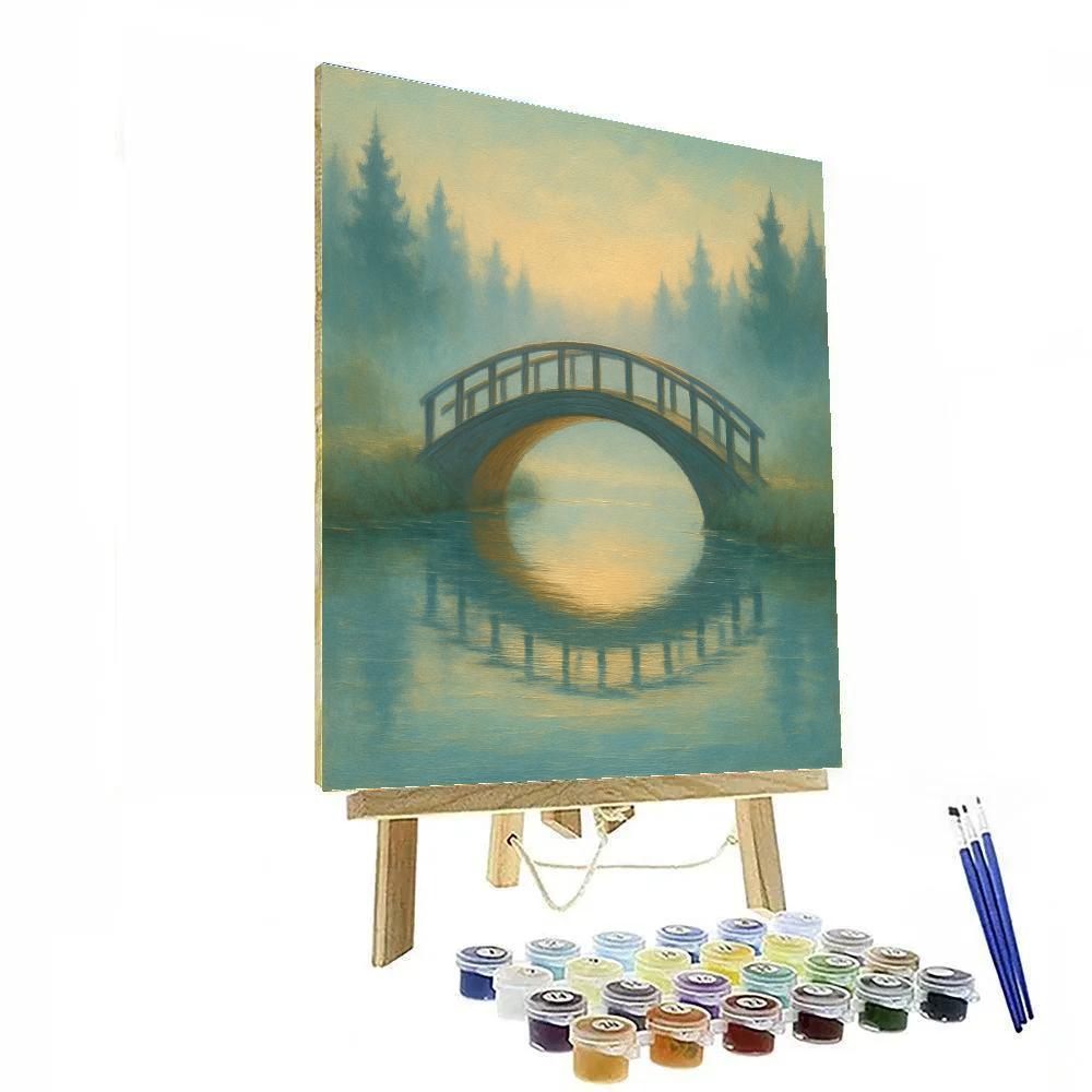 Dawn Bridge Over Quiet Mirror Water painting number kit