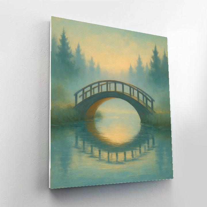 Dawn Bridge Over Quiet Mirror Water painting number kit
