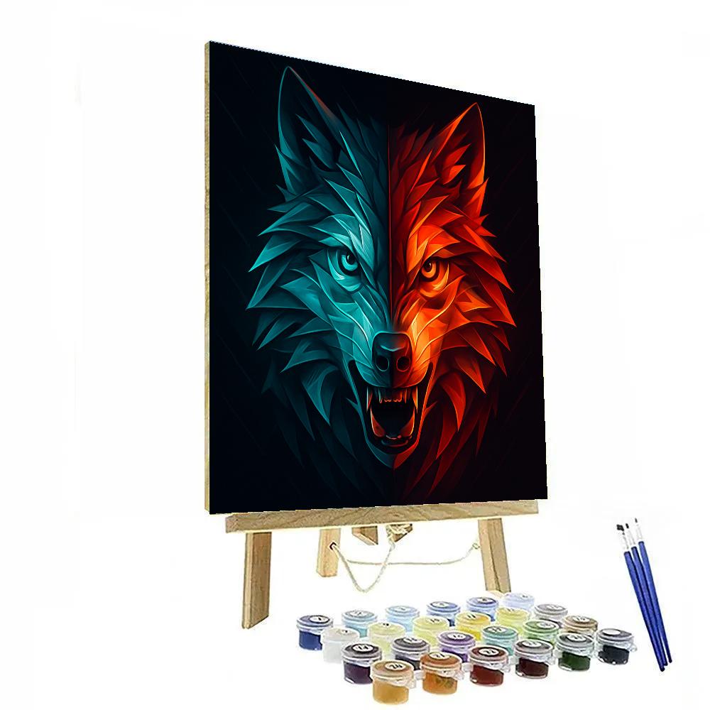 Ember Frost Wolf Duality Numbered painting kits