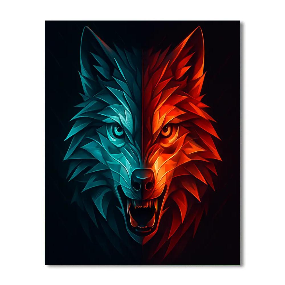 Ember Frost Wolf Duality Numbered painting kits