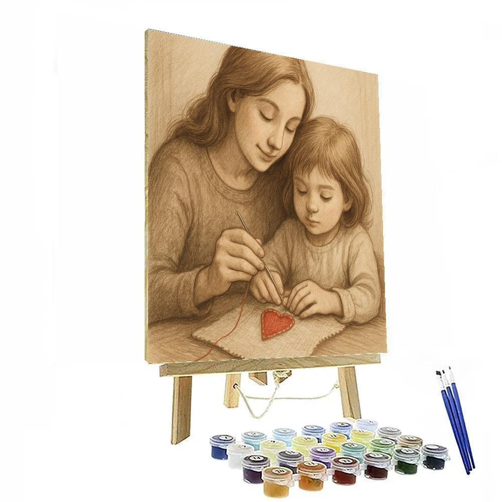 Stitched Heart Blanket Lesson Paint by numbers kits