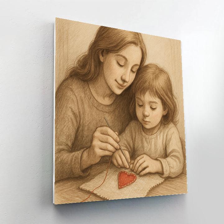 Stitched Heart Blanket Lesson Paint by numbers kits