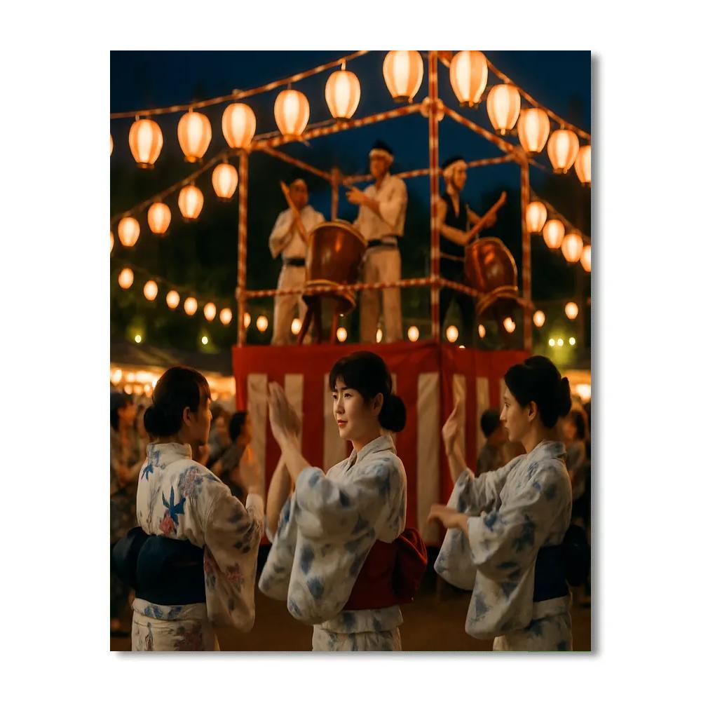 Obon Bon Odori Dance Tokyo Summer Night DIY paint by numbers