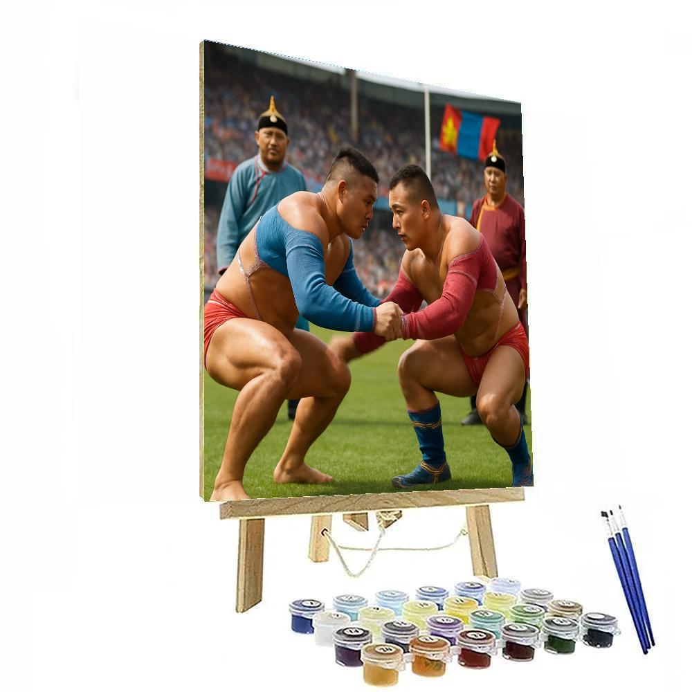 Naadam Festival Wrestling Ulaanbaatar Stadium DIY paint by numbers