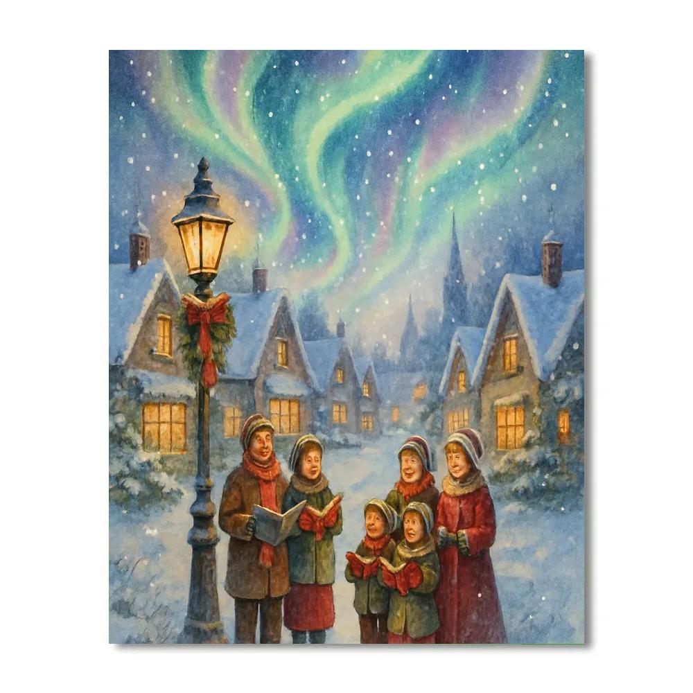 Northern Lights Caroling Lane Paint by numbers kits