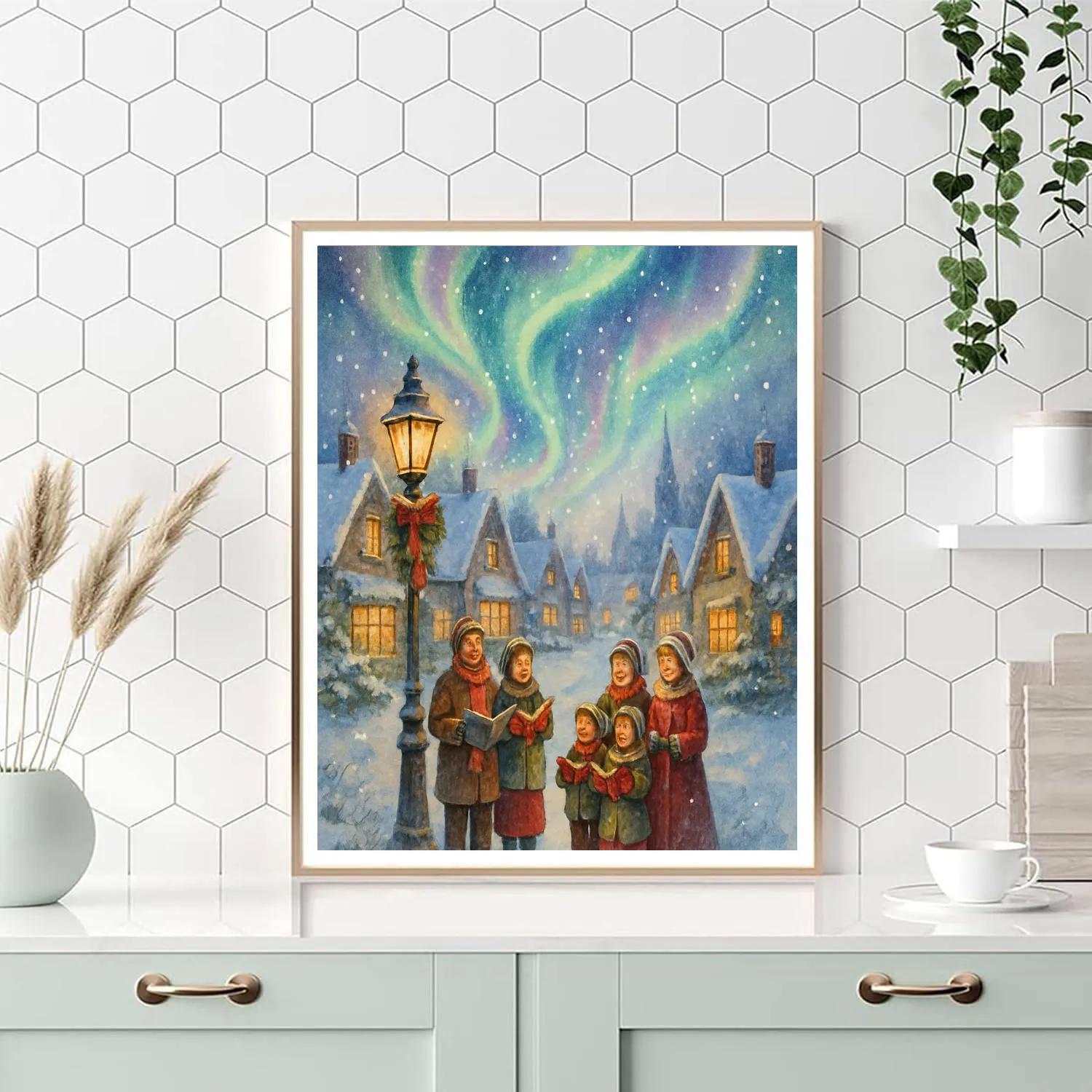 Northern Lights Caroling Lane Paint by numbers kits