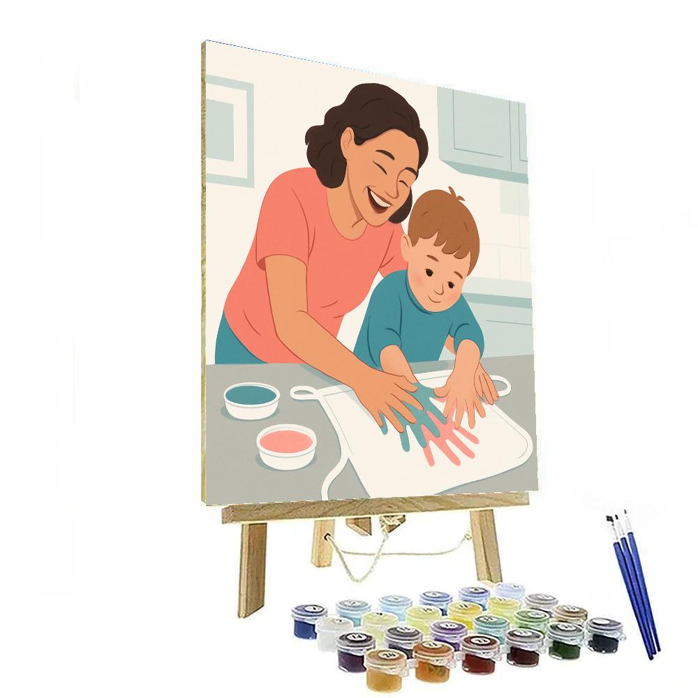 Handprint Apron Keepsake paint by numbers