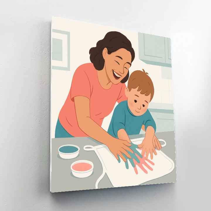 Handprint Apron Keepsake paint by numbers